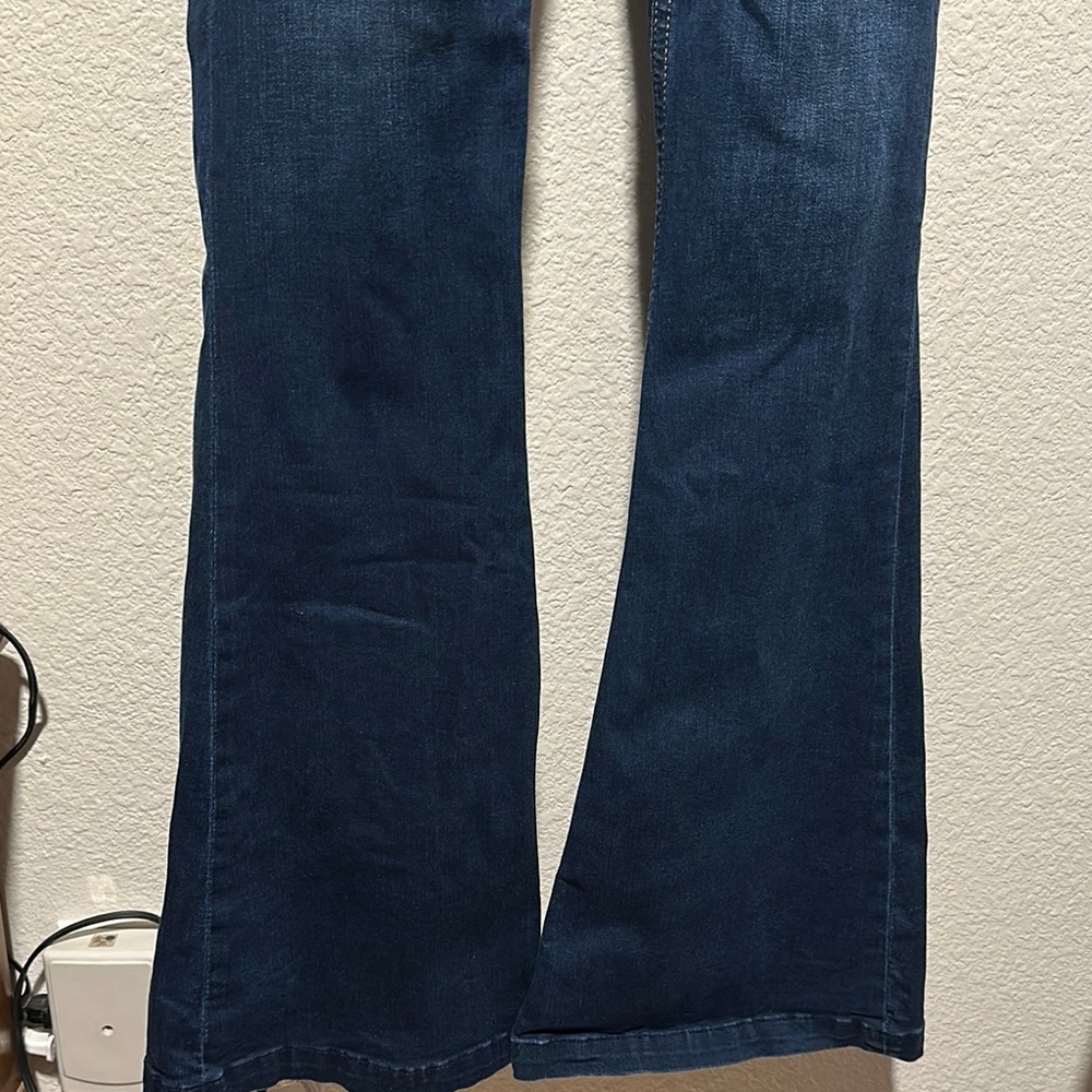 Women's Dark Blue Flared Jeans - Picture 2 of 5
